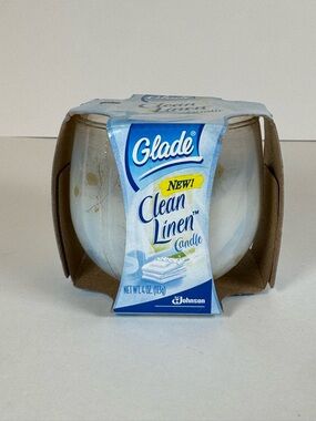 Glade CLEAN LINEN GLASS JAR CANDLE 4 Oz Candle Year 2004 2000s Y2K Vintage New
